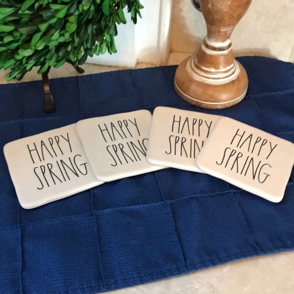 NWT Rae Dunn HAPPY SPRING Coaster Set - Picture 2 of 4